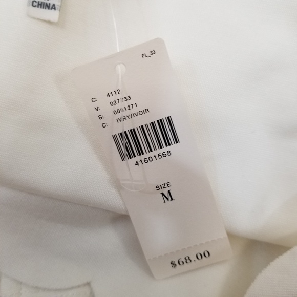 Anthro Eri Ali M Top Scalloped Neck Ivory PAULINA - Picture 7 of 8